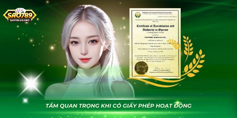 Chứng nhận giúp khách hàng an tâm khi trải nghiệm Sao789