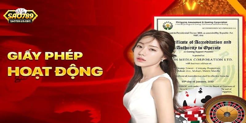 Chứng nhận Sao789 từ tổ chức PAGCOR